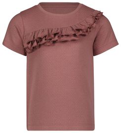 kinder t-shirt met ruffle roze roze - 1000027128 - HEMA