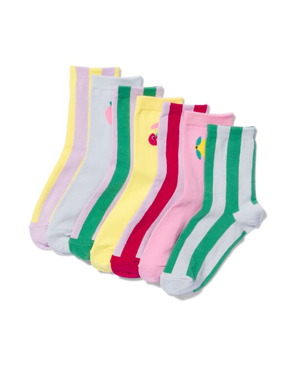 sokken met katoen fruit maat 36-41 in cadeaudoos - 7 paar - 61170055 - HEMA