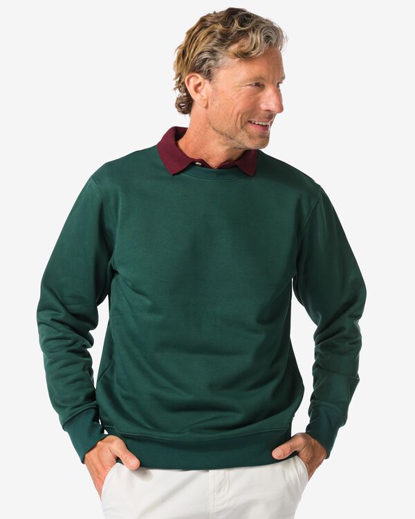 herensweater Daryl  donkergroen donkergroen - 2148150DARKGREEN - HEMA