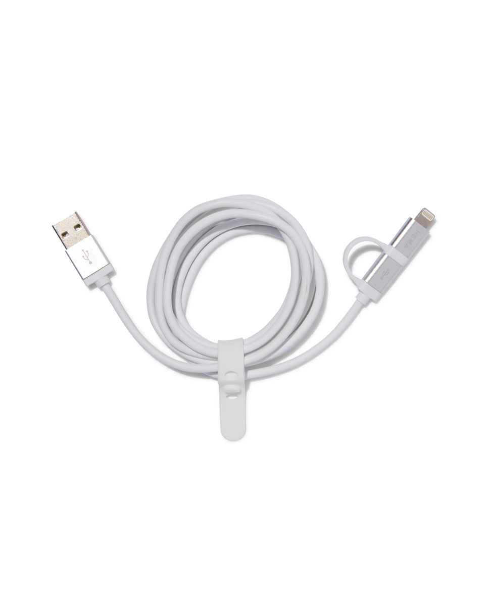 USB laadkabel 8-pin & type C - 39630149 - HEMA