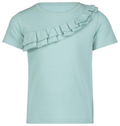 kinder t-shirt ruffle blauw - 1000023419 - HEMA