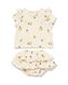 newborn kledingset shirt en broekrok badstof citroen ecru ecru - 1000030941 - HEMA