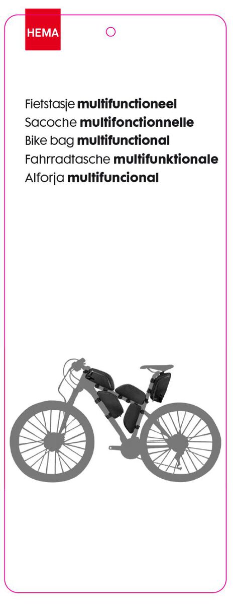 fietstasje multifunctioneel 23x11x7 zwart - 41140004 - HEMA