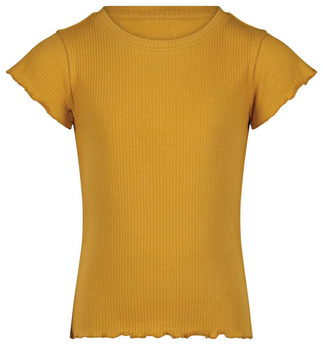 kinder t-shirt rib geel - 1000024388 - HEMA