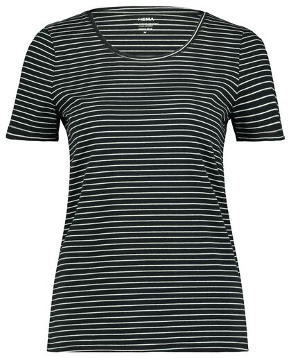 dames t-shirt strepen zwart/wit zwart/wit - 1000023490 - HEMA