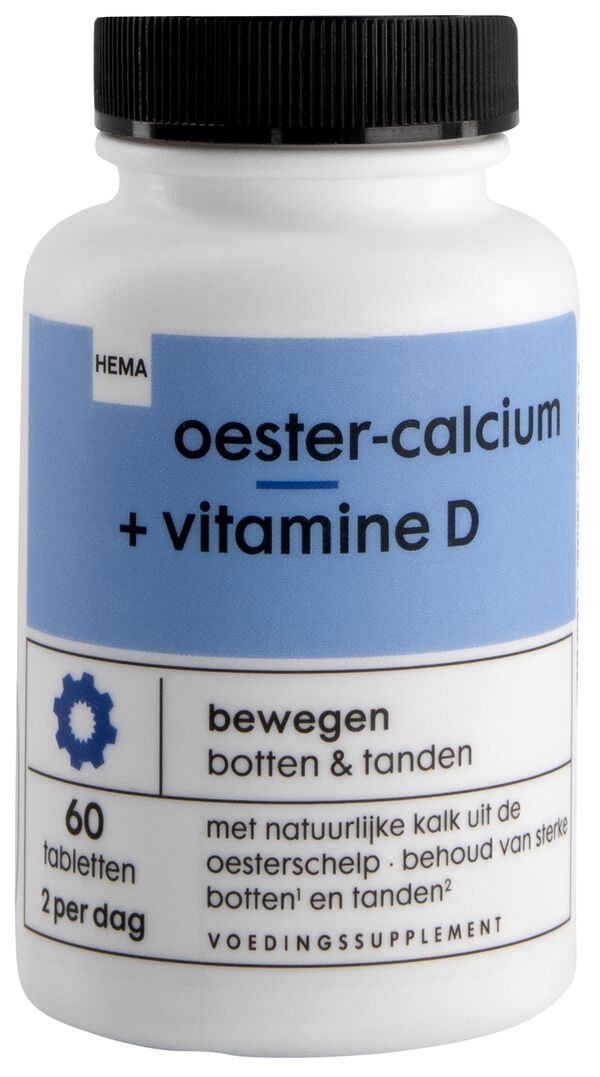 oester-calcium + vitamine D - 60 stuks - 11402103 - HEMA