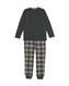 kinder pyjama flanel/jersey met ruiten donkergrijs donkergrijs - 23050780DARKGREY - HEMA