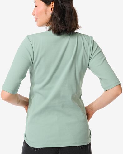 dames t-shirt Clara rib grijs XL - 36254654 - HEMA