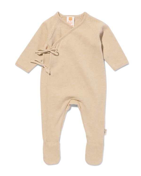 newborn boxpakje met overslag zand zand - 33400720SAND - HEMA
