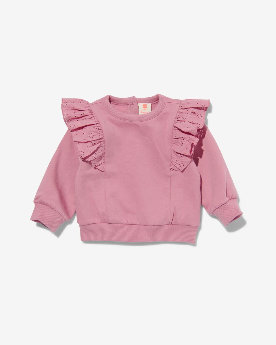 baby sweater met ruffle roze roze - 33003750PINK - HEMA