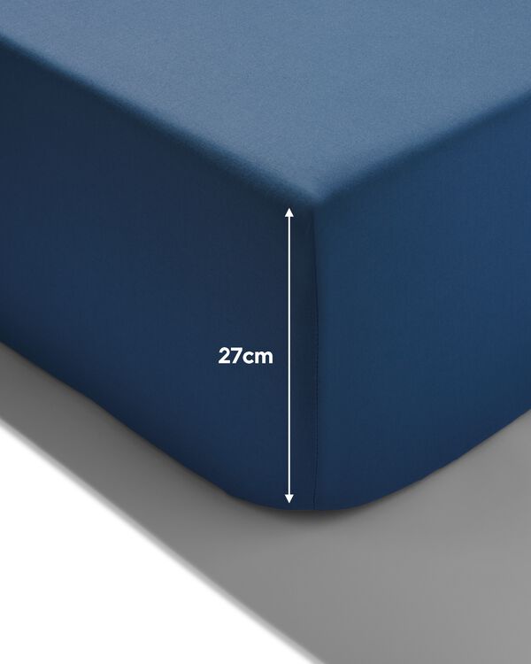 hoeslaken zacht katoen 180x200 blauw - 5190053 - HEMA