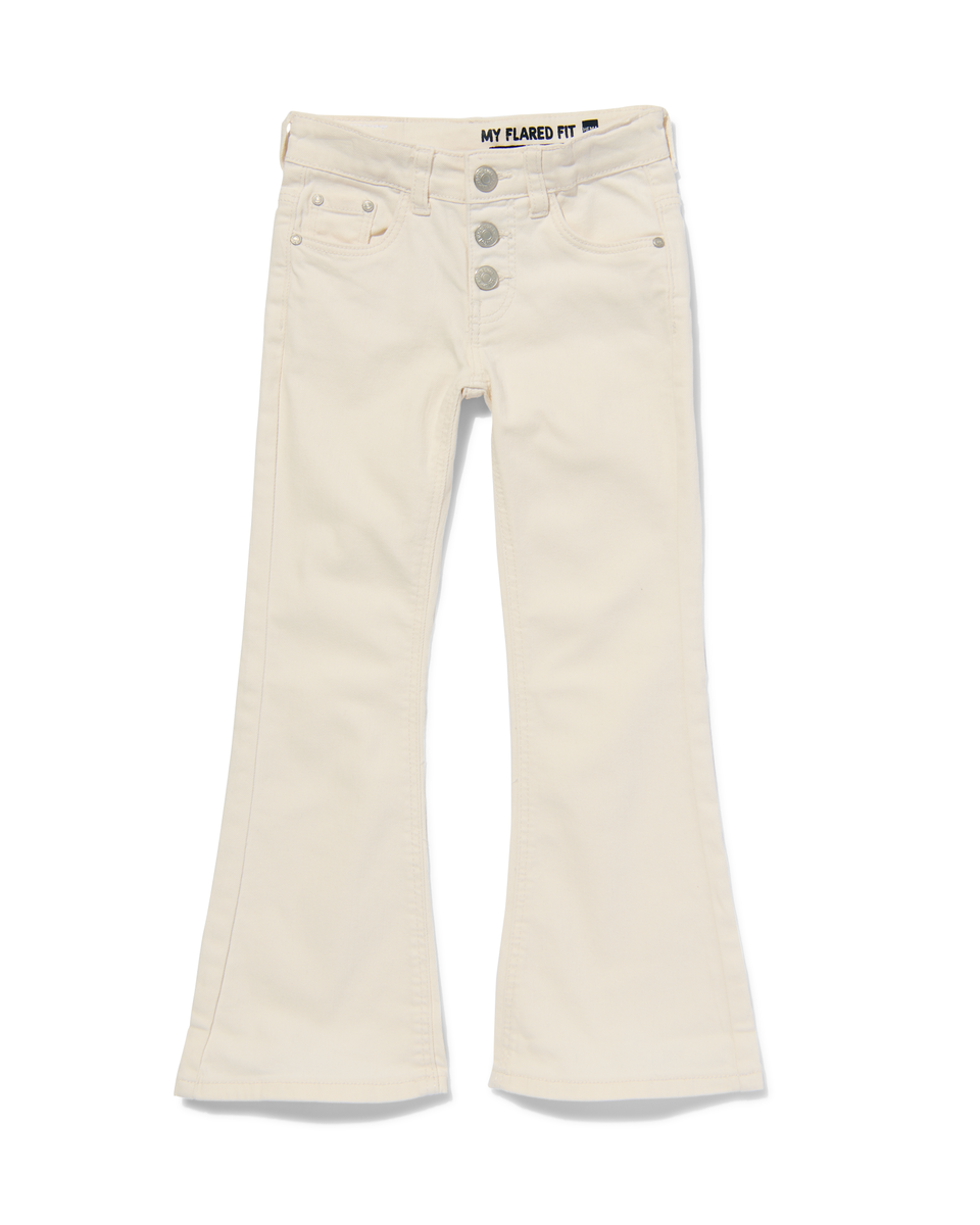kinder jeans flared gebroken wit gebroken wit - 1000030730 - HEMA