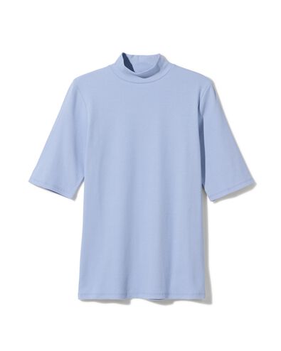 dames top Clara rib blauw blauw - 36221350BLUE - HEMA