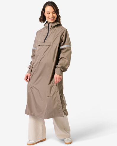 regenponcho voor volwassenen taupe taupe taupe - 34440175TAUPE - HEMA