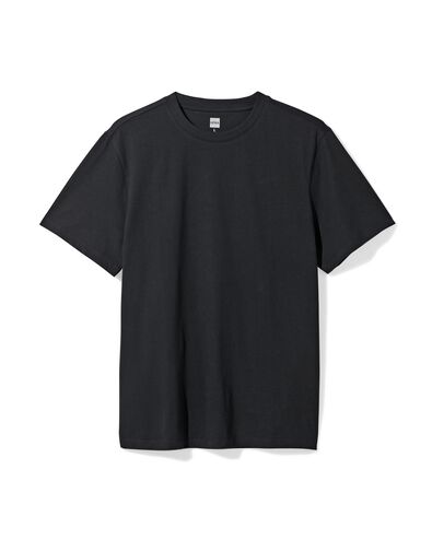 heren T-shirt regular  zwart zwart - 2190310BLACK - HEMA