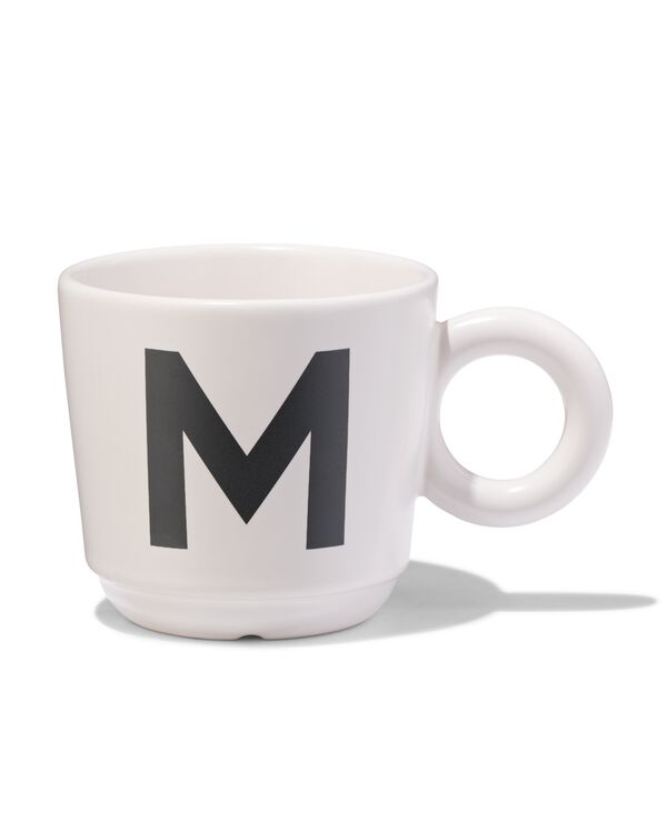 aardewerk mok 280ml letter M - 61130222 - HEMA