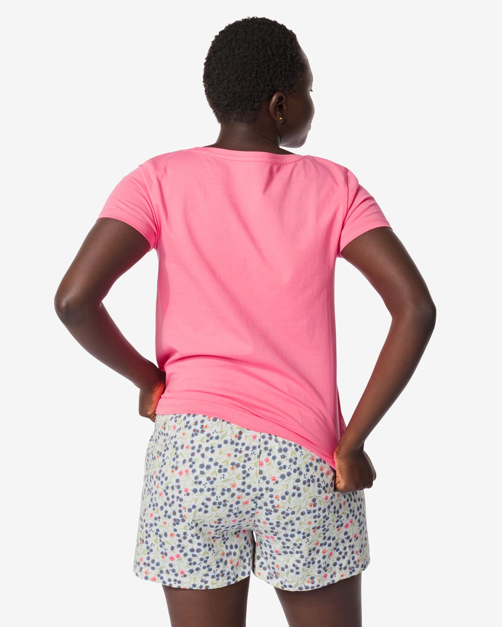 dames shortama katoen roze roze - 1000031488 - HEMA