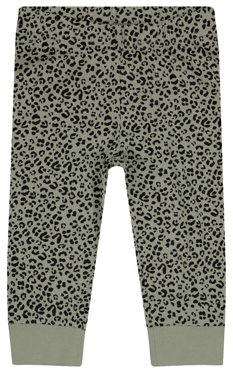baby pyjama set dino/luipaard - 2 stuks groen - 1000026429 - HEMA