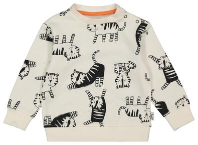 babysweater tijgers gebroken wit - 1000022115 - HEMA