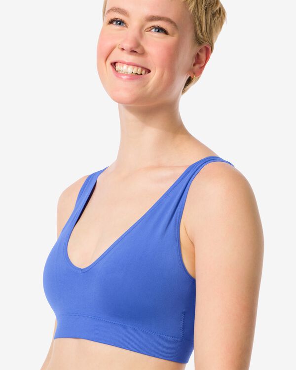 naadloze top zonder beugel  kobaltblauw kobaltblauw - 21920805COBALTBLUE - HEMA