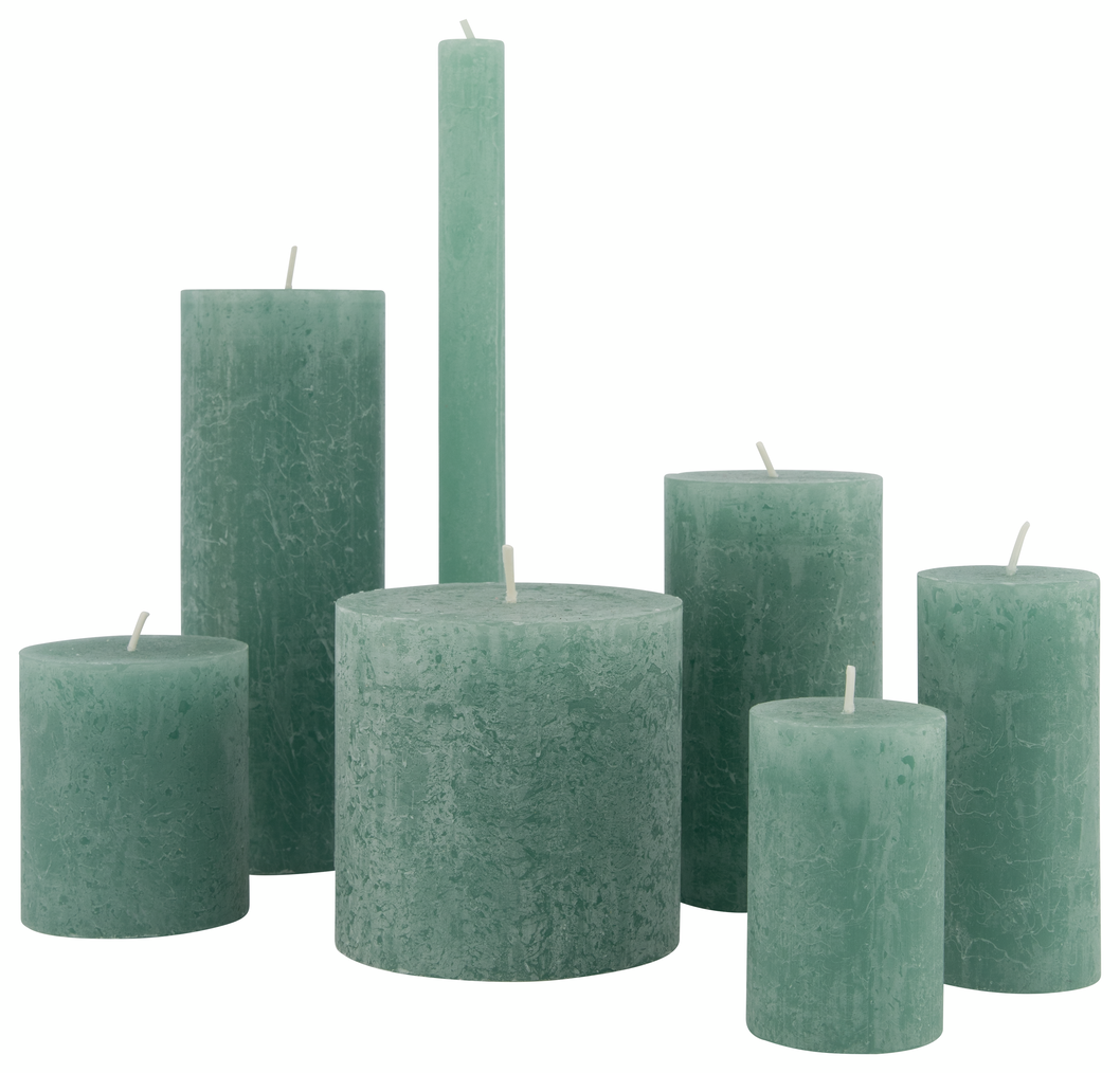 rustieke kaarsen groen groen - 1000015396 - HEMA