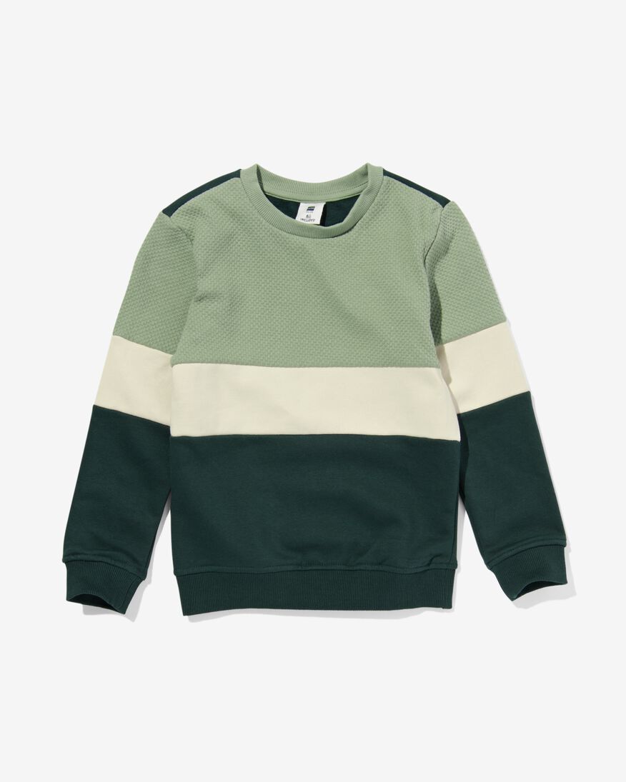 kinder sweater met kleurblokken donkergroen donkergroen - 30762908DARKGREEN - HEMA