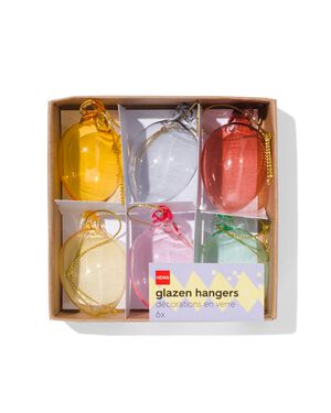 glazen hangers eieren - 6 stuks - 25840045 - HEMA