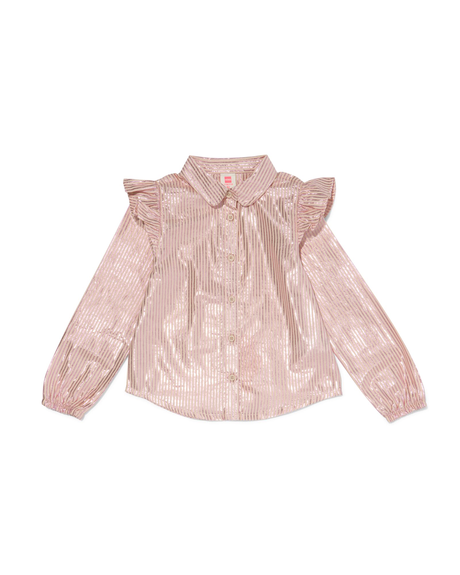 kinder blouse met glitterstrepen lichtpaars lichtpaars - 1000031905 - HEMA