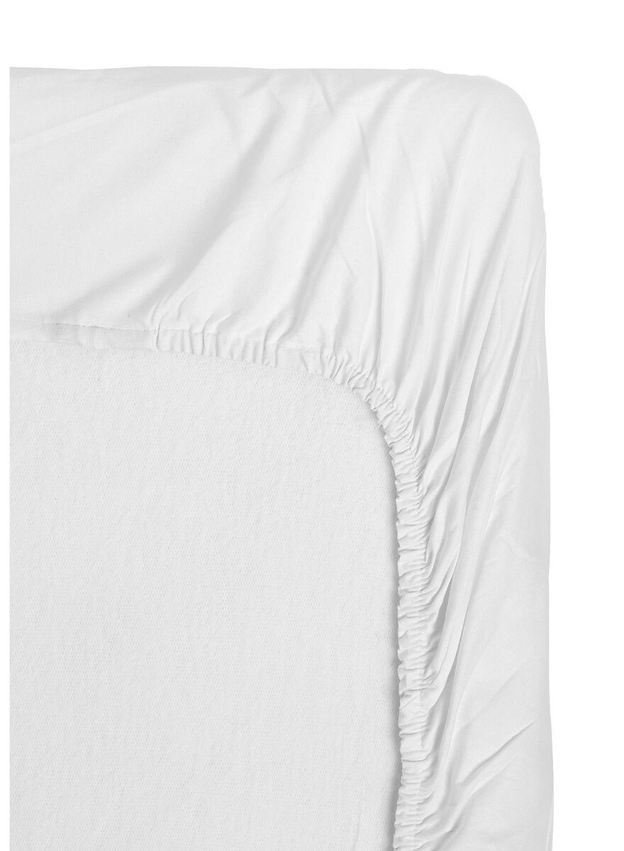 hoeslaken - jersey katoen - 180 x 200 cm - wit wit 180 x 200 - 5140064 - HEMA
