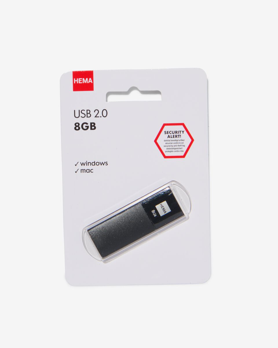 Vermelding ironie Hong Kong USB stick 2.0 8GB zwart - HEMA