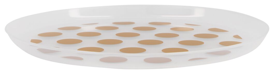 Schandelijk Fobie Ampère plastic borden herbruikbaar - Ø22.5 cm - gouden stippen - 4 stuks - HEMA