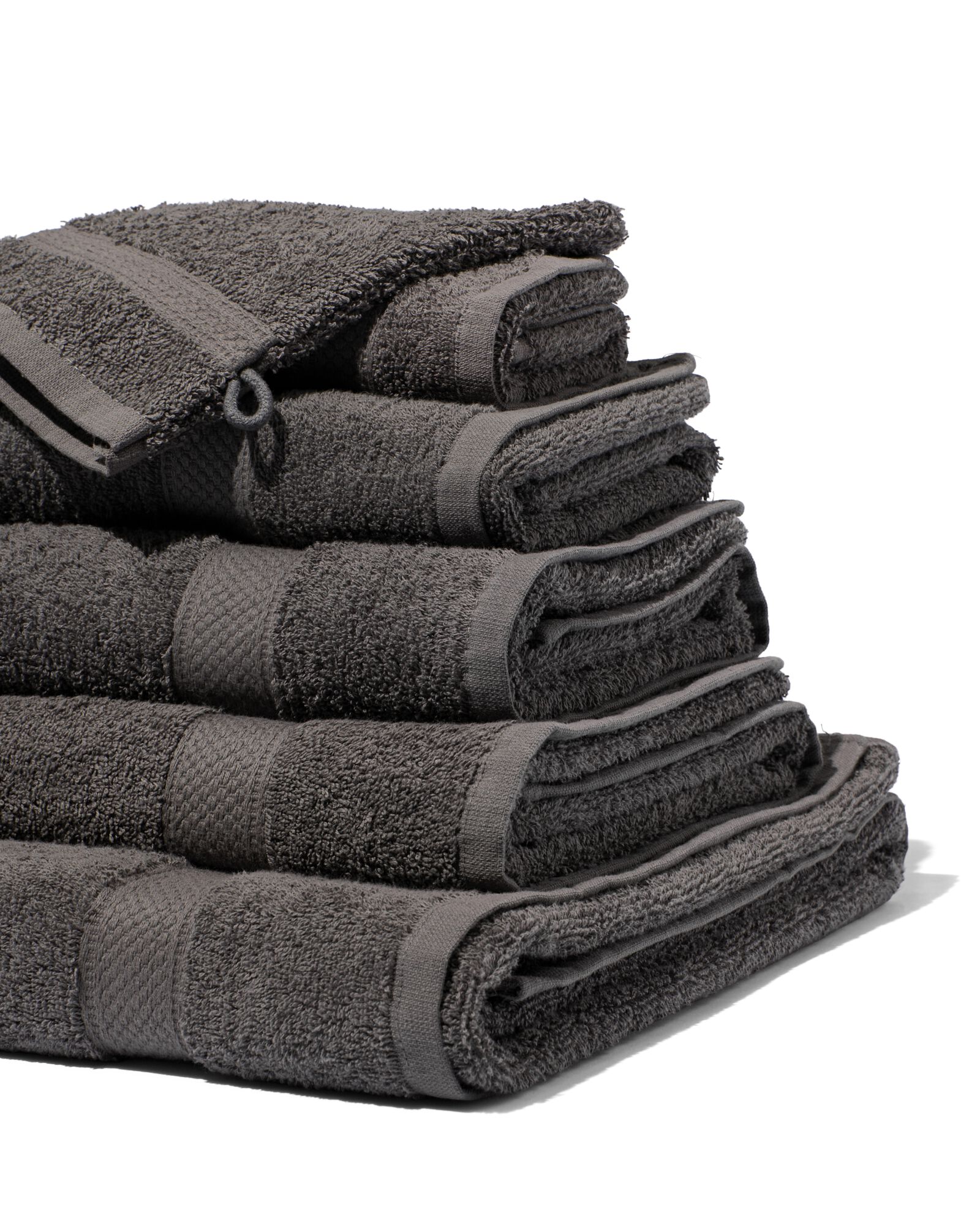 handdoek - 60 x 110 cm - zware kwaliteit - donkergrijs donkergrijs handdoek 60 x 110 - 5213602 - HEMA