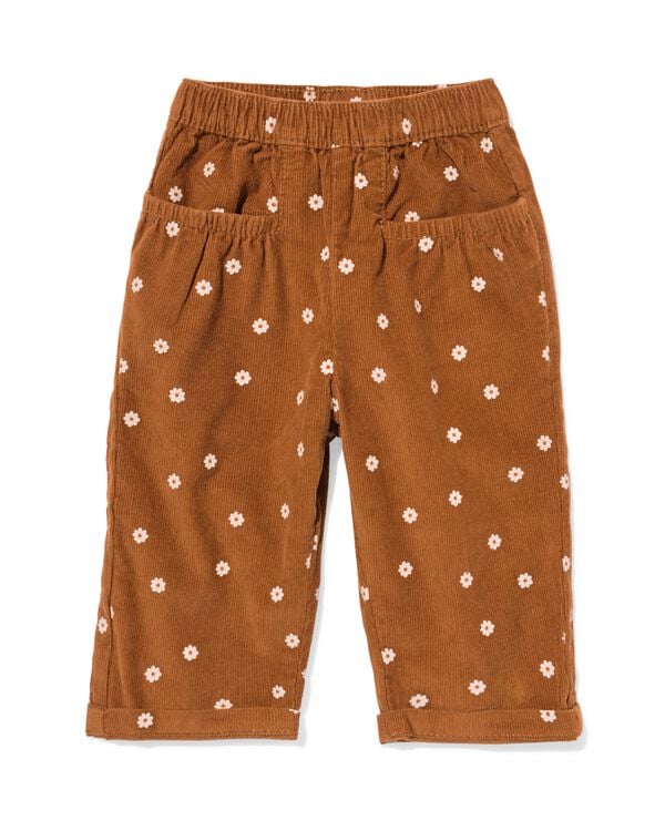 babybroek corduroy bloemen bruin bruin - 33048570BROWN - HEMA
