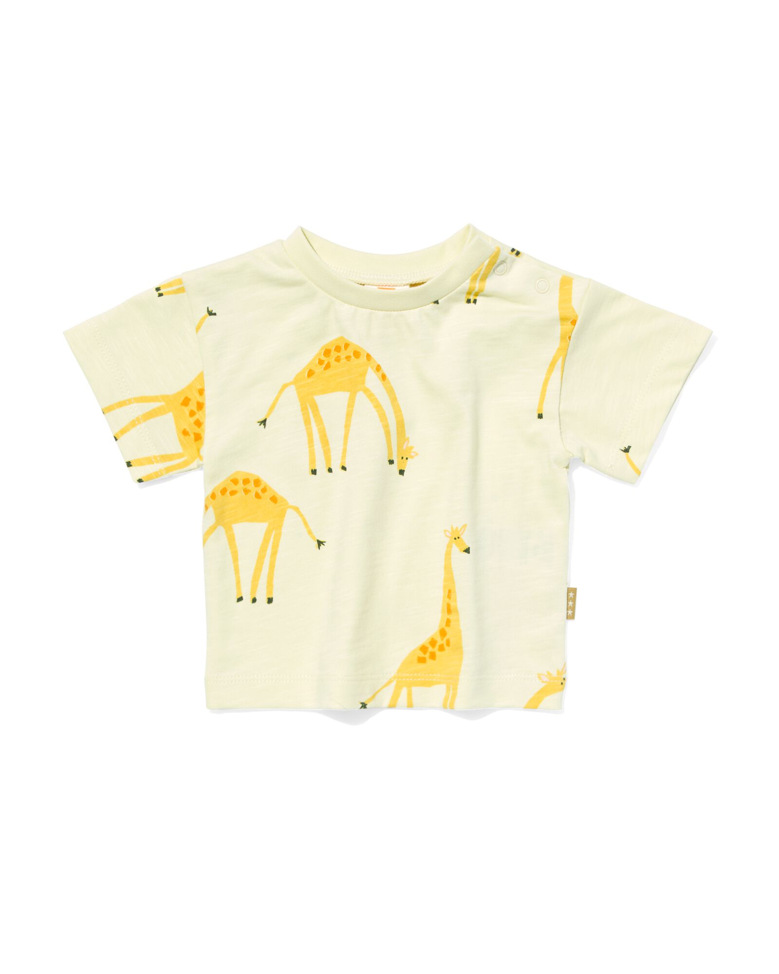 Image of HEMA Newborn Baby T-shirt Giraf Lichtgeel (lichtgeel)