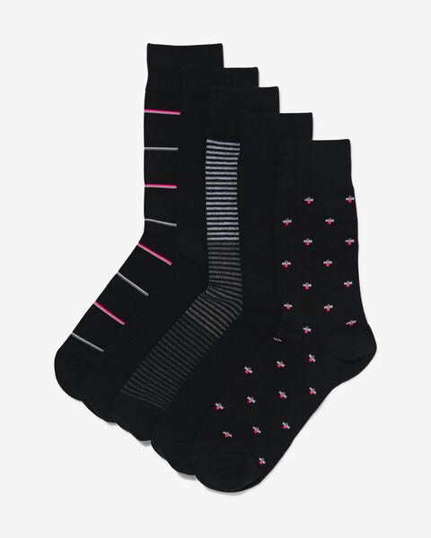 heren sokken met katoen vlieg - 5 paar zwart zwart - 1000030648 - HEMA