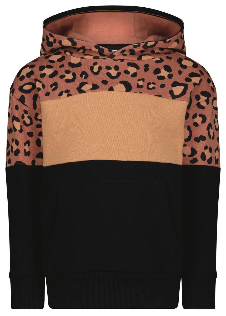 kinder capuchonsweater met kleurblokken bruin - 1000026237 - HEMA