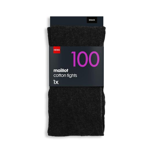 maillot katoen 100denier zwart zwart - 1000001195 - HEMA