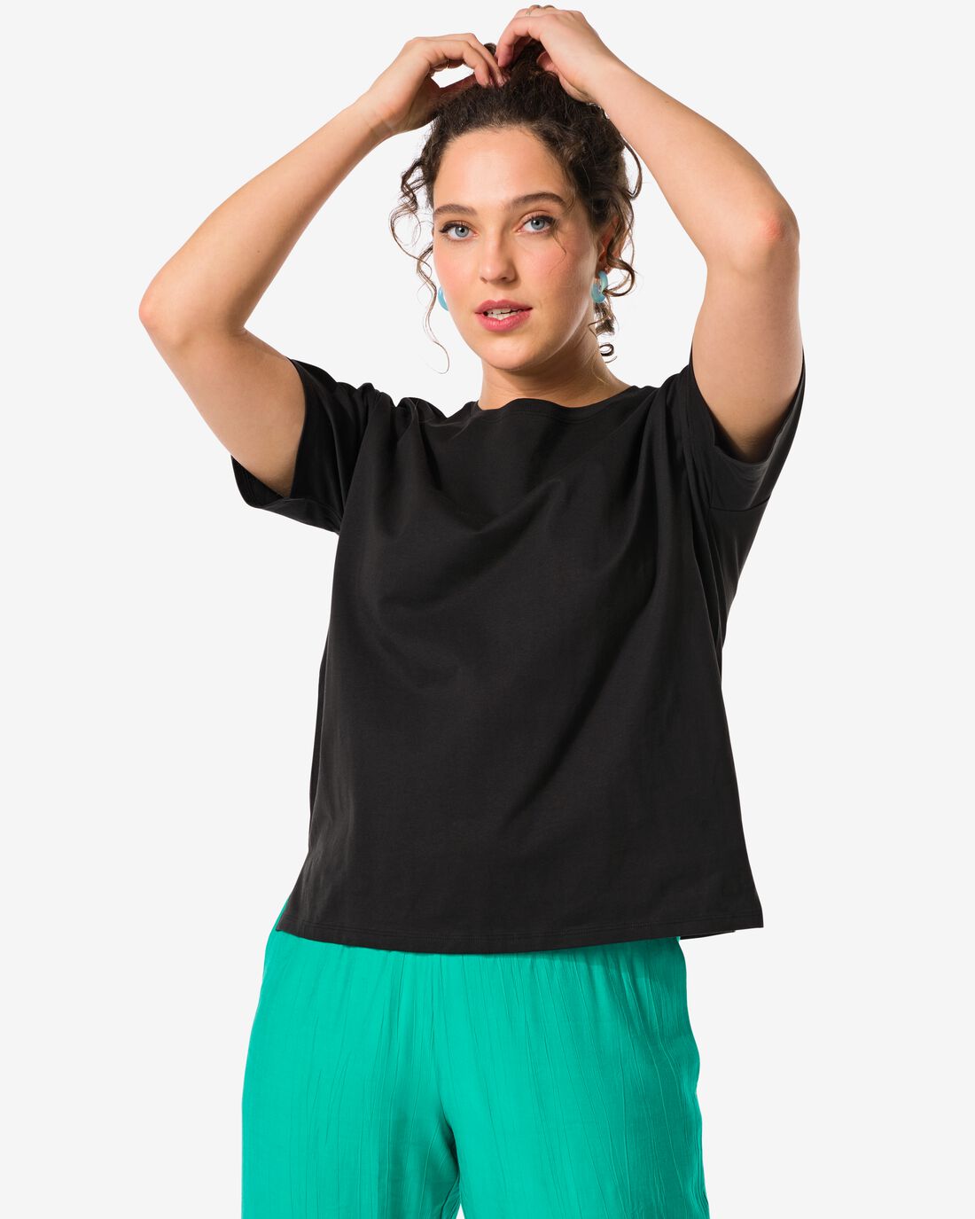 HEMA Dames T-shirt Daisy Zwart (zwart)