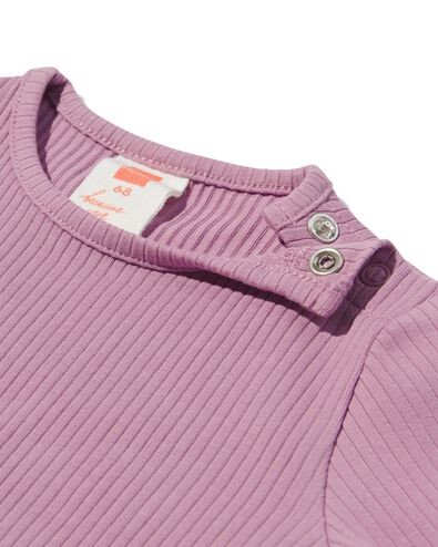 baby t-shirt rib - 2 stuks roze 74 - 33003253 - HEMA