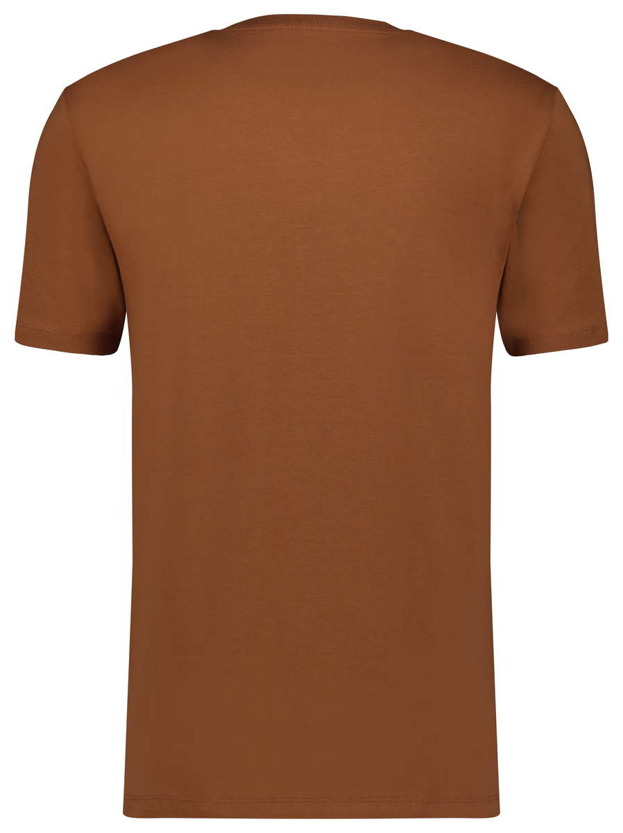 heren t-shirt regular fit o-hals bruin - 1000028295 - HEMA