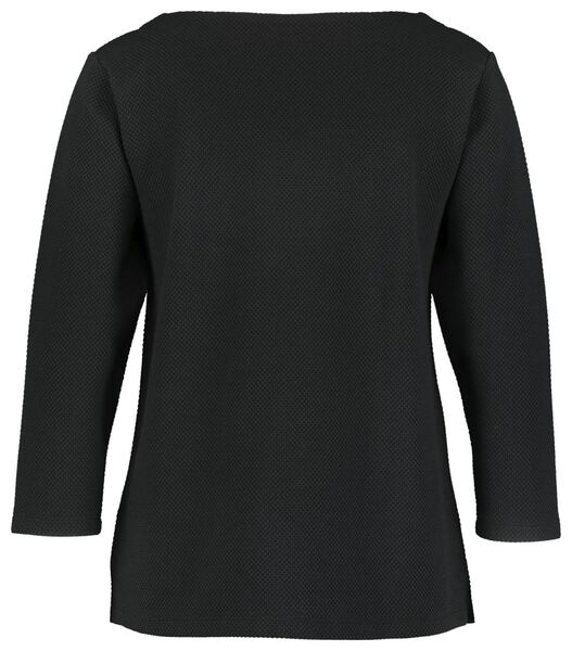dames-shirt structuur zwart XL - 36218079 - HEMA