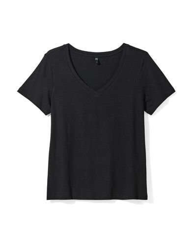 dames t-shirt met bamboe zwart XL - 36321384 - HEMA