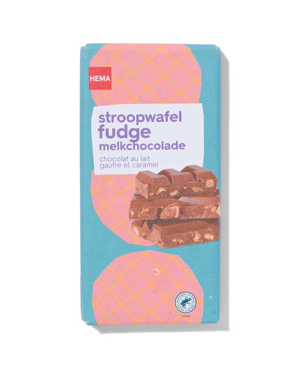 chocoladereep melk stroopwafel fudge 180gram - 10350036 - HEMA