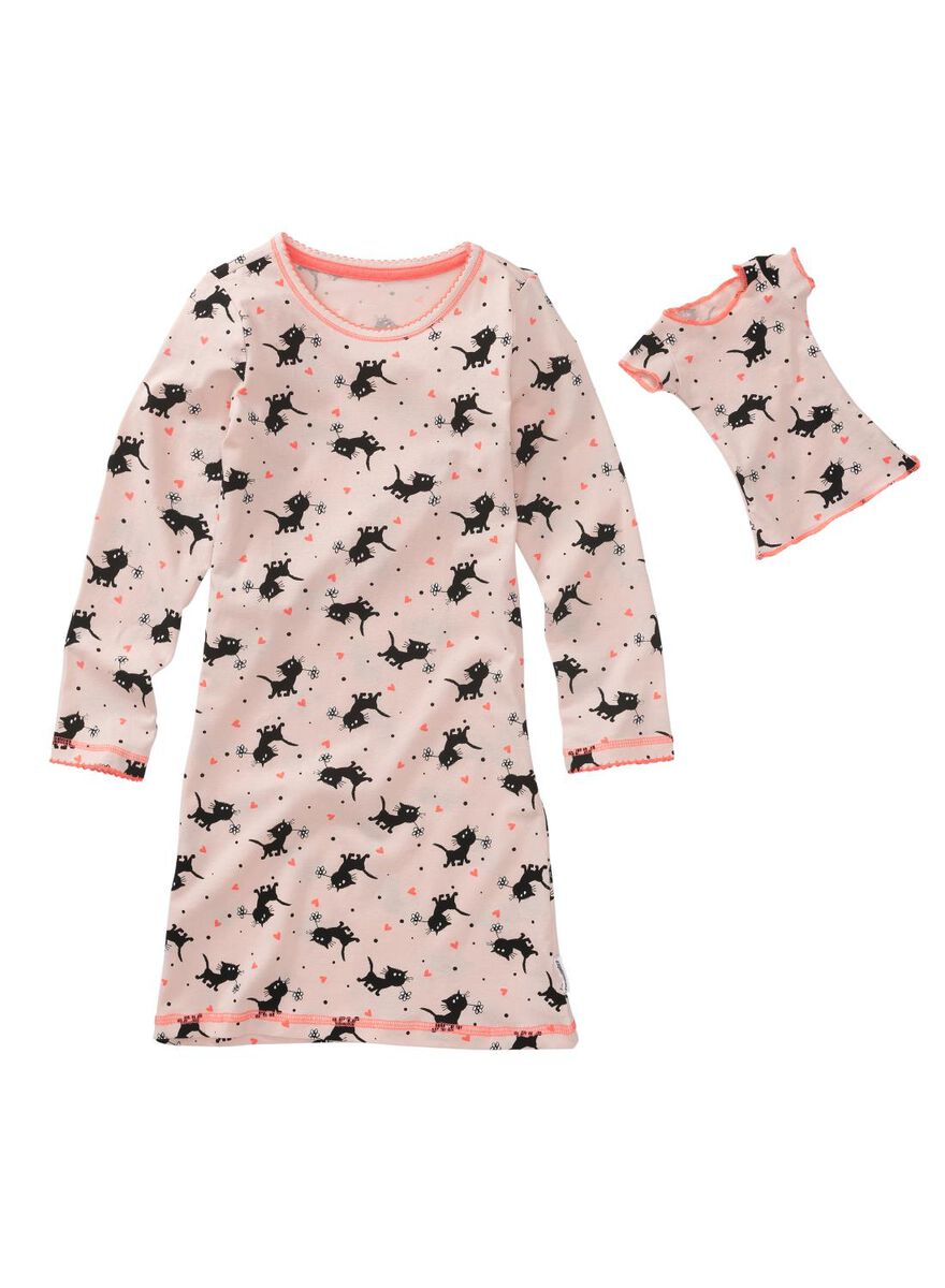 kindernachthemd poppennachthemd lichtroze - HEMA