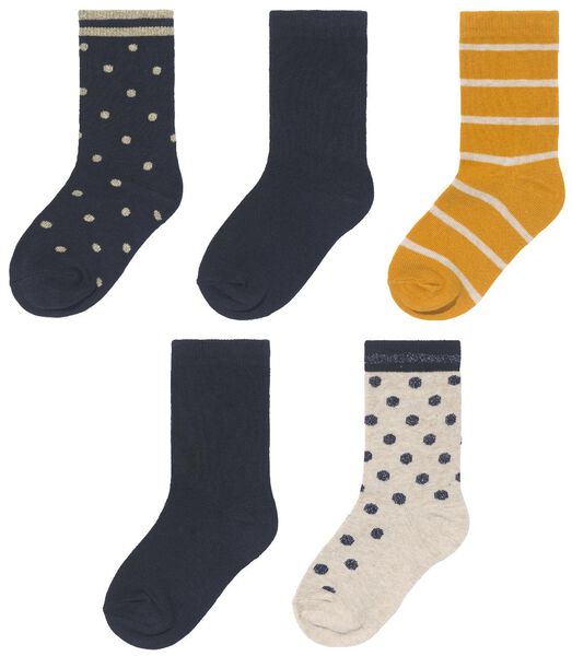 kinder sokken met katoen - 5 paar blauw blauw - 1000028438 - HEMA