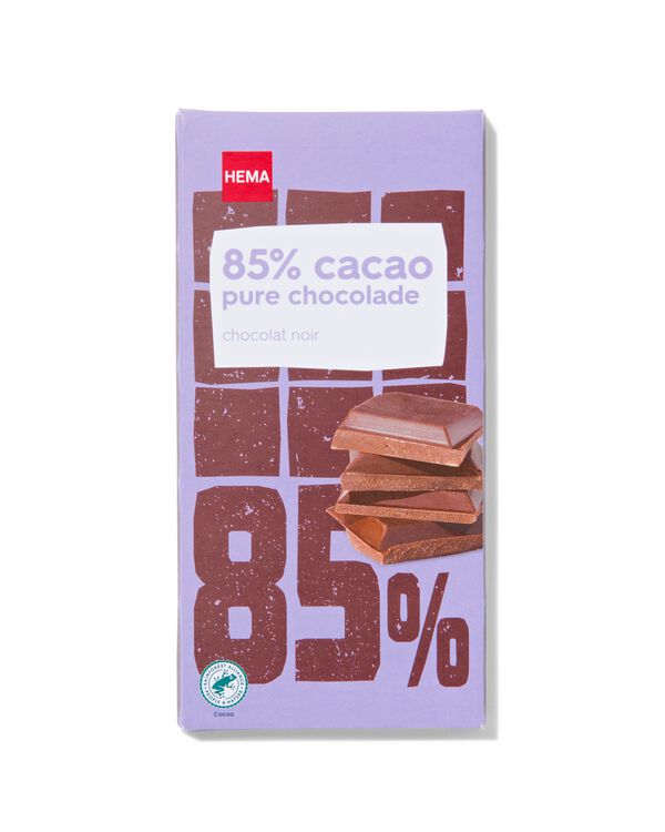chocoladereep 85% puur 90gram - 10350039 - HEMA