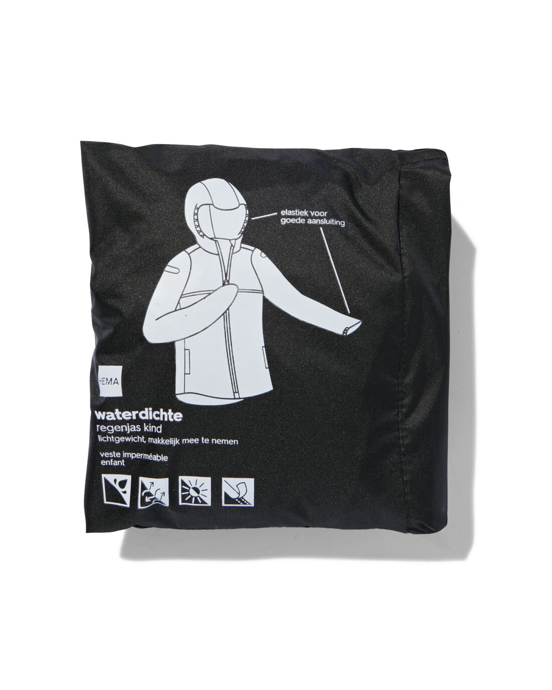 HEMA Regenjas Voor Volwassen Lichtgewicht Waterdicht Zwart (zwart)