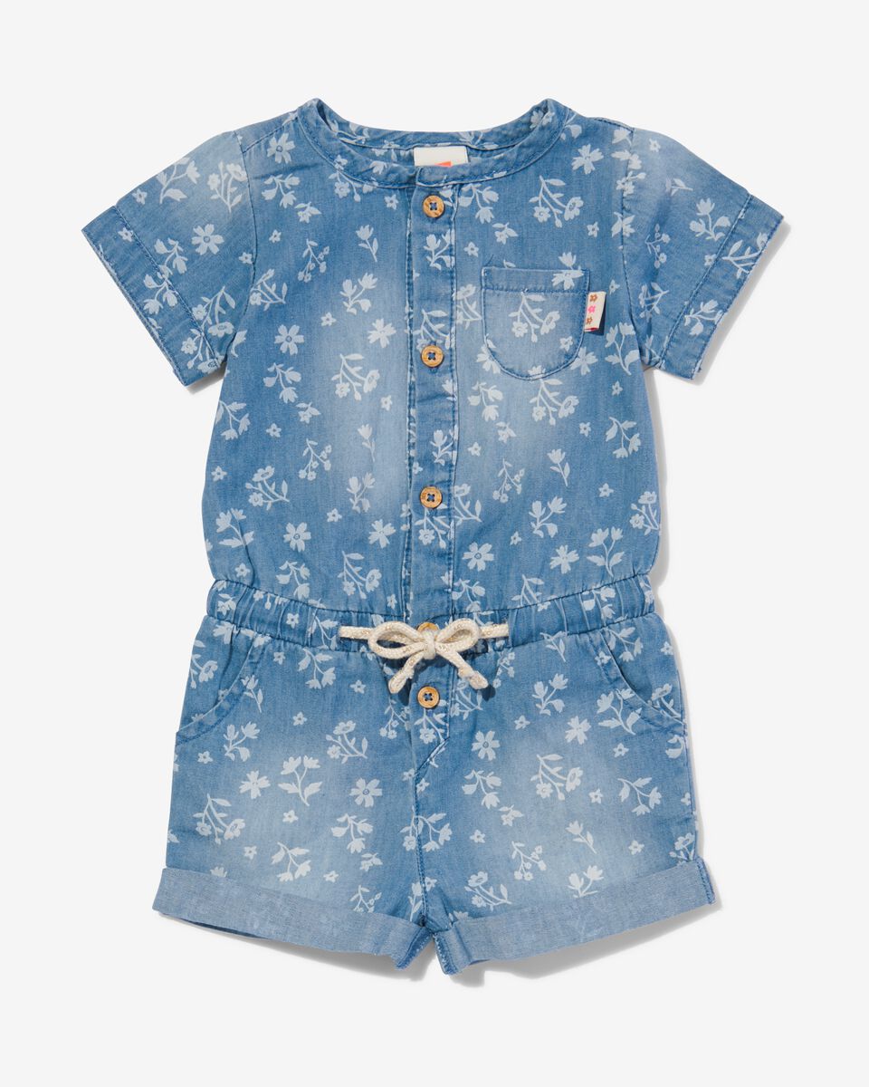 baby jumpsuit chambray blauw blauw - 1000030970 - HEMA