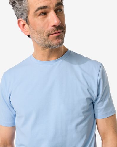 heren t-shirt met stretch blauw blauw - 2115202BLUE - HEMA