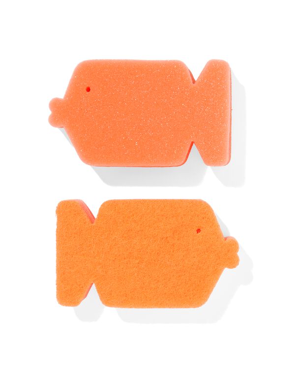 schuursponsjes oranje goudvis - 2 stuks - 20530009 - HEMA